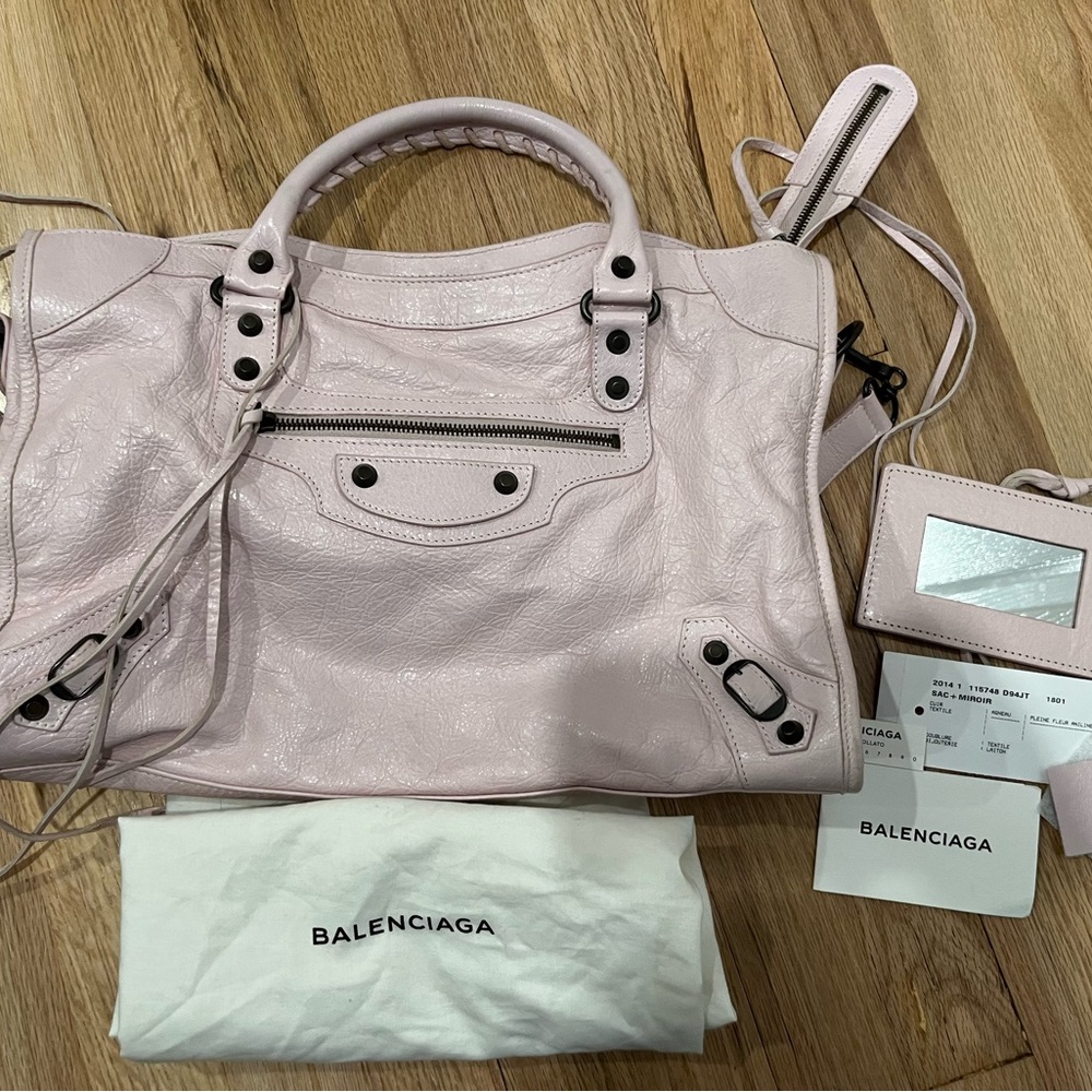 Balenciaga motocross city bag in powder pink